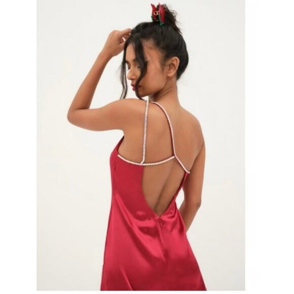 For Love And Lemons- NWT-  Elora Midi Evening/Party Dress in Red Sz:M MSRP $269 - Picture 1 of 8
